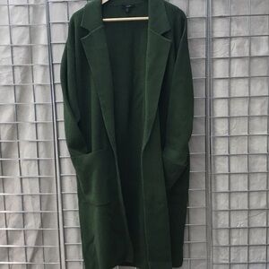 J. Crew Forest Green Open-Front Trench Coat